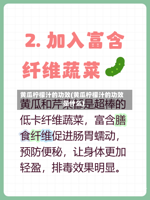 黄瓜柠檬汁的功效(黄瓜柠檬汁的功效是什么)
