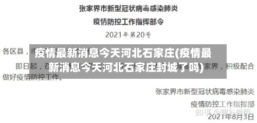 疫情最新消息今天河北石家庄(疫情最新消息今天河北石家庄封城了吗)