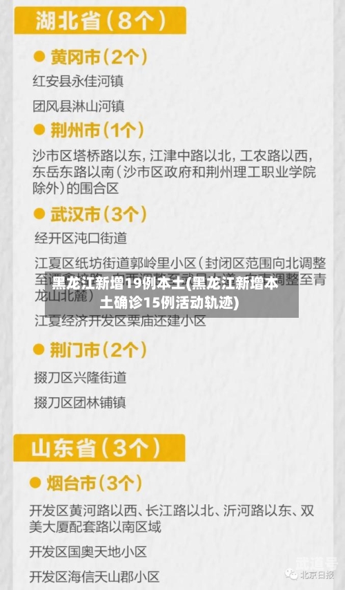 黑龙江新增19例本土(黑龙江新增本土确诊15例活动轨迹)