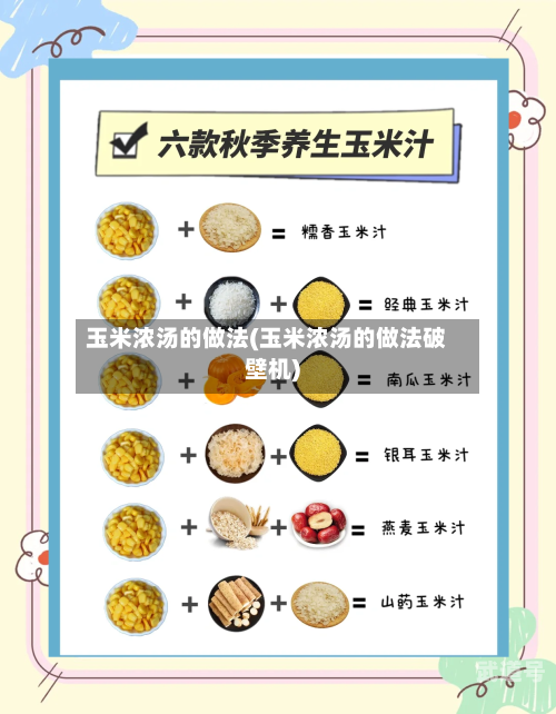 玉米浓汤的做法(玉米浓汤的做法破壁机)