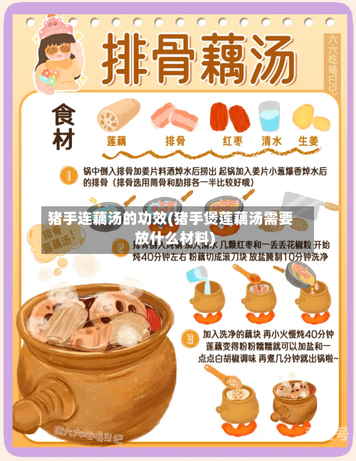猪手连藕汤的功效(猪手煲莲藕汤需要放什么材料)-第3张图片