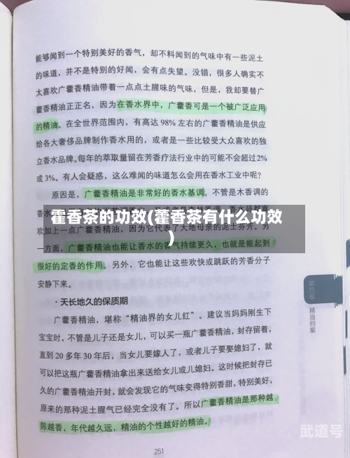 霍香茶的功效(藿香茶有什么功效)