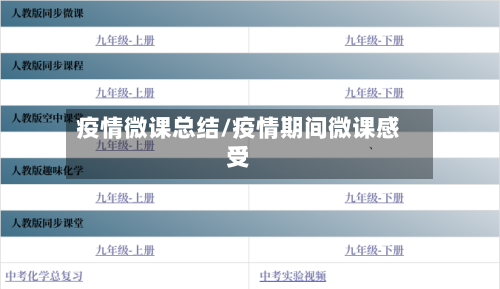 疫情微课总结/疫情期间微课感受