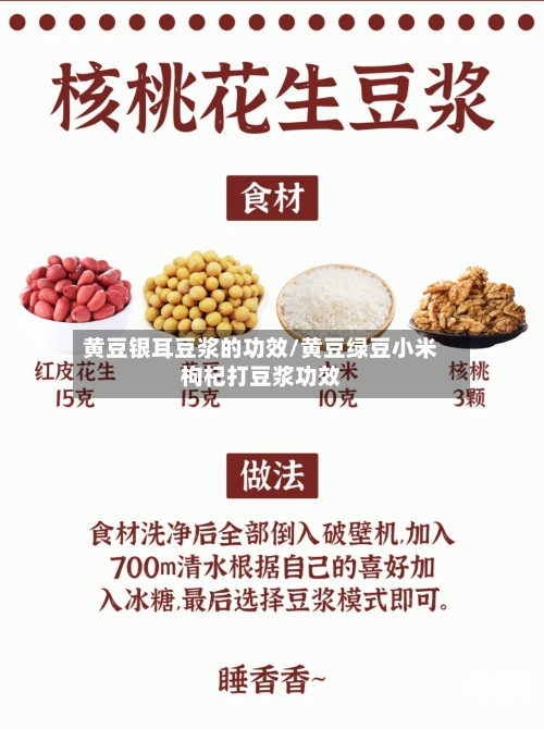黄豆银耳豆浆的功效/黄豆绿豆小米枸杞打豆浆功效