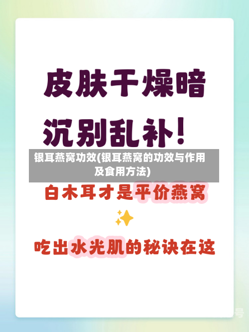 银耳燕窝功效(银耳燕窝的功效与作用及食用方法)